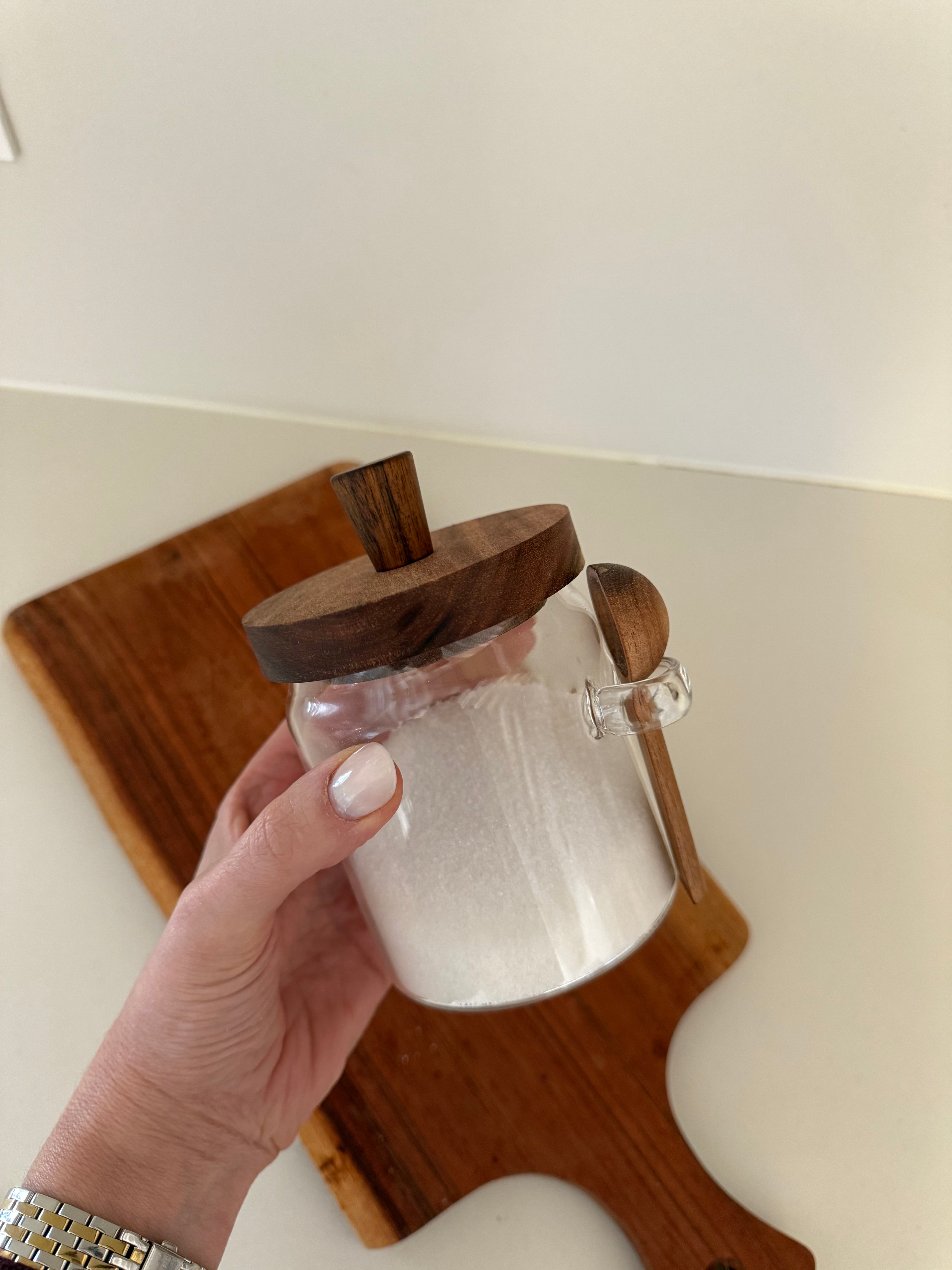 Contenitore KAORI in vetro e legno