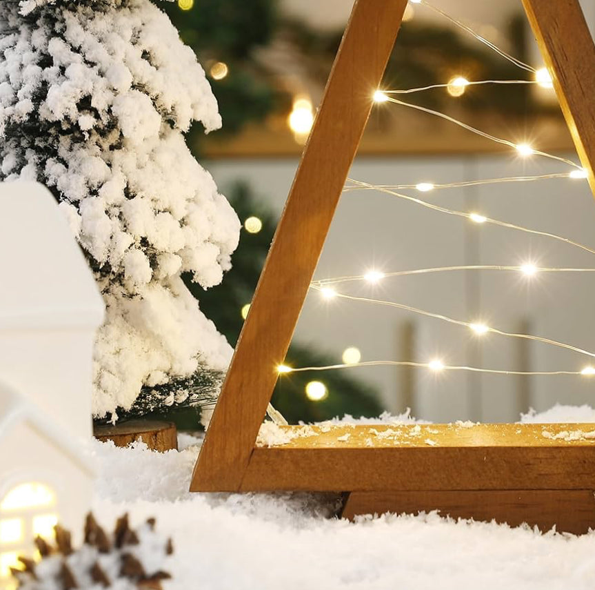 Coppia Alberi Luminosi in Legno – Eleganza Naturale &amp; Magia Natalizia